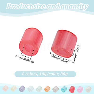 80G 8 Colors Glass Seed Beads GLAA-GO0001-20B-1