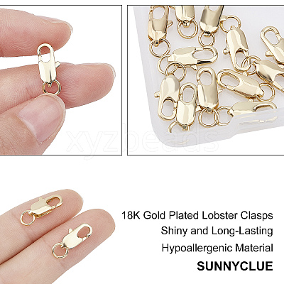 12Pcs 2 Style Brass Lobster Claw Clasps KK-SC0002-26-1