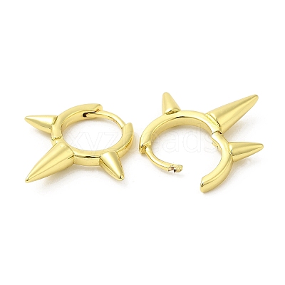 Rack Plating Brass Spike Hoop Earrings for Women EJEW-D059-19G-1