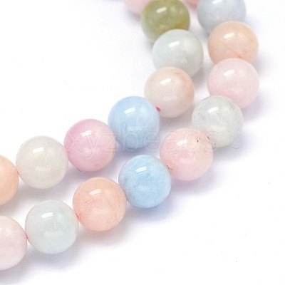 Round Natural Morganite Beads Strands G-F222-35-4mm-1