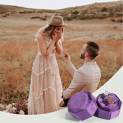 Velvet Cover Plastic Couple Ring Box VBOX-WH20003-001K-1