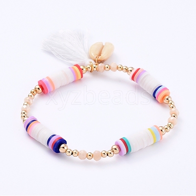 Stretch Charm Bracelets BJEW-JB05093-01-1