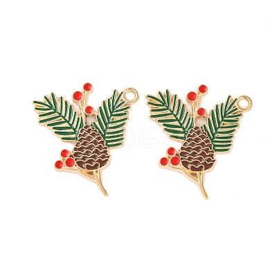 Golden Plated Alloy Enamel Pendants ENAM-Z017-06G-1