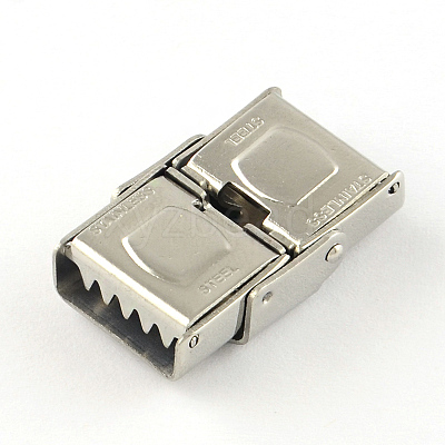 Tarnish Resistant Smooth Surface 201 Stainless Steel Watch Band Clasps STAS-R063-79-1