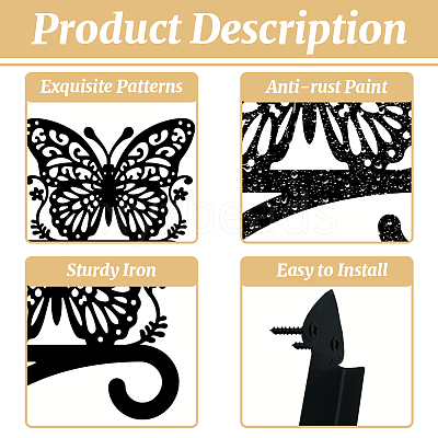 Iron Hanging Plant Hanger Bracket HJEW-WH0095-038-1