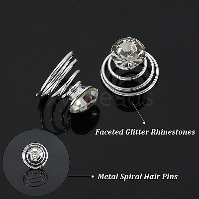 60Pcs Spiral Hair Pin Coil Iron Hair Accessories OHAR-SP0001-11-1