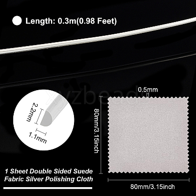 1Pc Sterling Silver Wire STER-BC0002-08-1