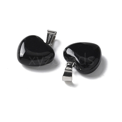 Natural Black Agate Pendants G-I311-A16-01-1