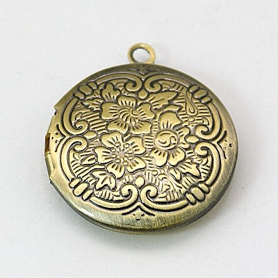 Brass Locket Pendants KK-MSMC002-M1-1