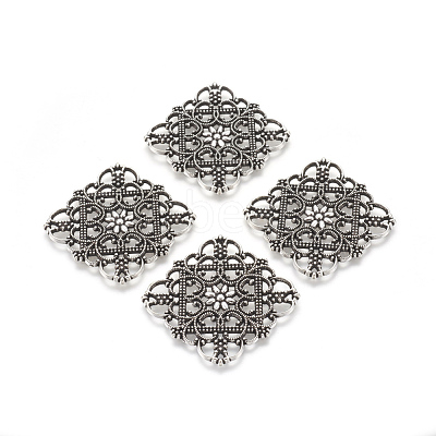 Tibetan Style Filigree Joiners TIBEP-A2690-AS-LF-1