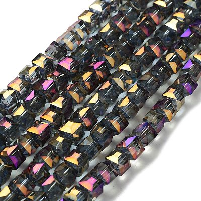 Electroplate Glass Bead Strands X-EGLA-R064-6mm-08-1