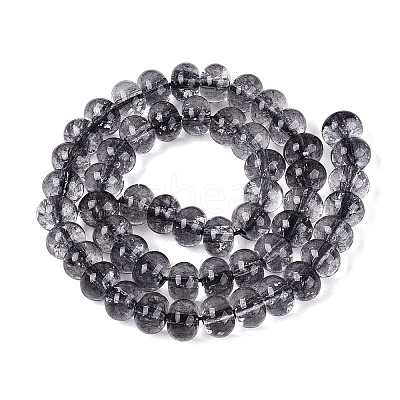 Crackle Transparent Glass Beads Strands GLAA-N074-02B-06-1