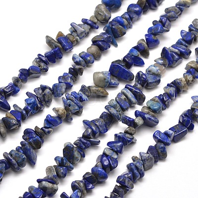 Natural Lapis Lazuli Chip Bead Strands X-G-M205-14-1