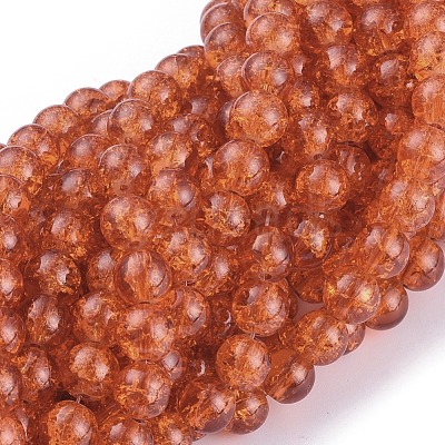 Crackle Glass Round Beads Strands X-CCG-Q001-8mm-09-1