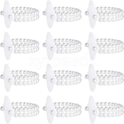Plastic Imitation Pearl Stretch Bracelets FIND-NB0001-22-1