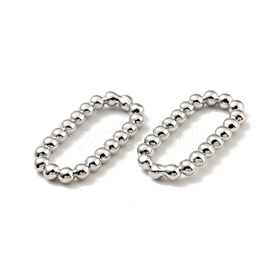 Rack Plating Brass Imitation Round Beading Links Rings KK-G416-55P-1