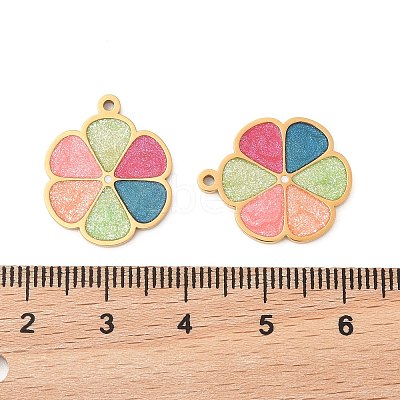 304 Stainless Steel Enamel Pendants STAS-S156-01G-05-1