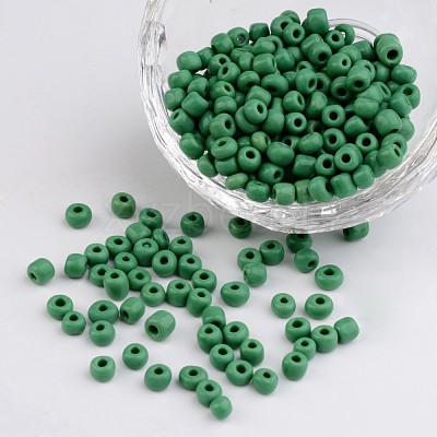 6/0 Opaque Colours Round Glass Seed Beads X-SEED-A010-4mm-47-1