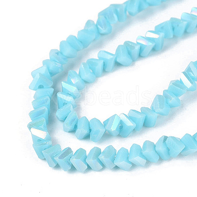 Electroplate Opaque Glass Beads Strands LS-EGLA-Q139-01A-C15-1