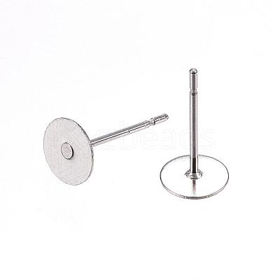 Tarnish Resistant 304 Stainless Steel Stud Earring Findings STAS-D448-088P-6mm-1