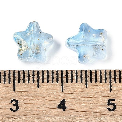 Transparent Spray Painted Frosted Glass Beads GLAA-NH0003-01H-1