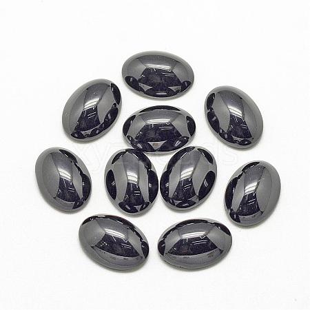 Natural Black Stone Cabochons G-R415-8x10-46-1