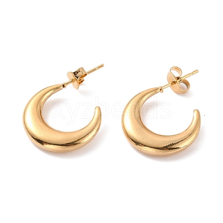 Vacuum Plating 304 Stainless Steel Crescent Moon Stud Earrings for Women EJEW-F280-05C-G-1