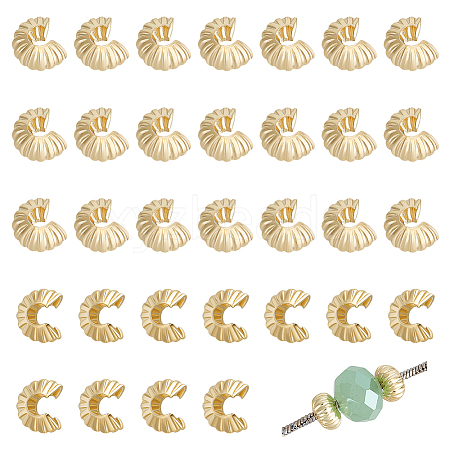 Brass Crimp Beads Covers KK-BC0014-72B-G01-1