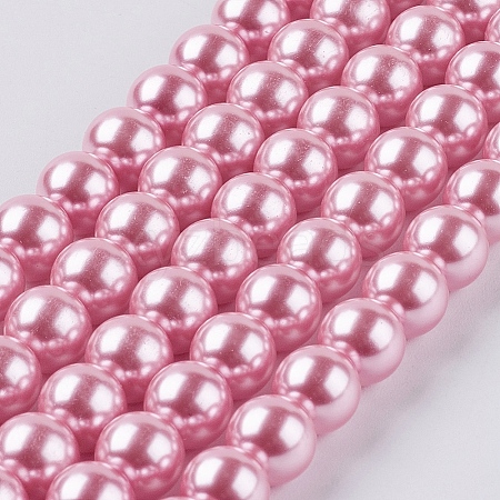 Eco-Friendly Dyed  Glass Pearl Round Bead Strands X-HY-A002-8mm-RB109-1