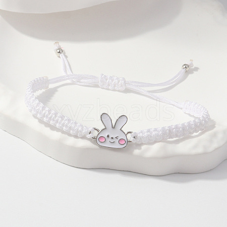 Easter Adjustable Alloy Enamel Link Polyester Cord Braided Bracelets WGB2890-01-1