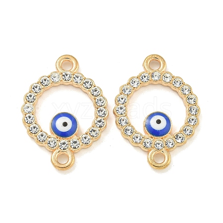 Alloy Blue Enamel Evil Eye Connector Charms ENAM-S003-03E-1