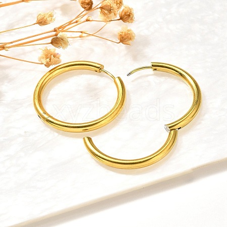 304 Stainless Steel Hoop Earrings for Women EJEW-M068-15D-G-1