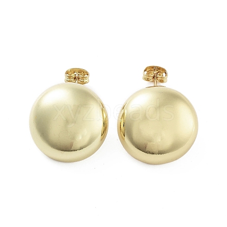 Blank Flat Round Brass Stud Earrings EJEW-Q811-07G-1