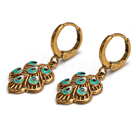 Alloy Enamel Hoop Earrings for Women PW-WG6BD46-02-1