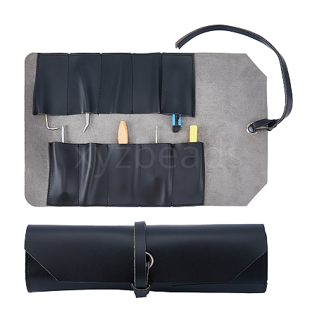 Multipurpose PU Leather Jewelry Rolls for Jewelry AJEW-WH0696-192A-1