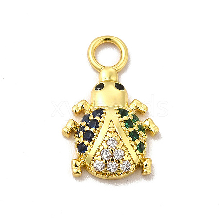 Rack Plating Brass Micro Pave Cubic Zirconia Pendants KK-P230-22G-B-1