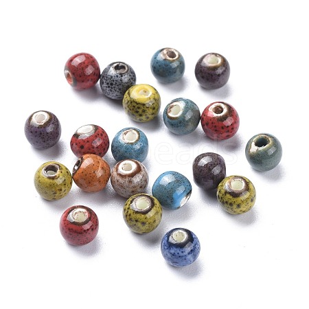 Fancy Aantiqued Glazed Porcelain Beads PORC-R401-M-1