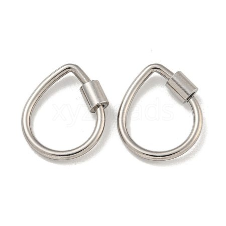 Non-Tarnish 304 Stainless Steel Screw Carabiner Lock Charms STAS-C092-01B-P-1