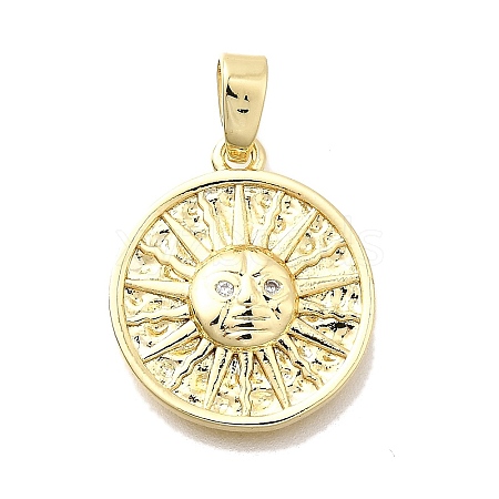 Brass Micro Pave Cubic Zirconia Pendants KK-P336-20G-1
