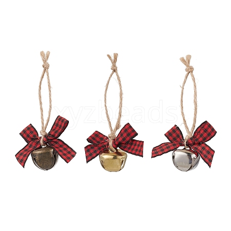 3Pcs 3 Colors Iron Bell Pendant Decoration HJEW-JM02248-1