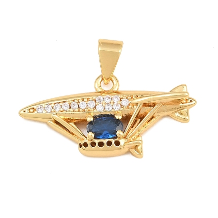 Brass Micro Pave Cubic Zirconia Pendants CU-CBAB3AD-06G-03-1