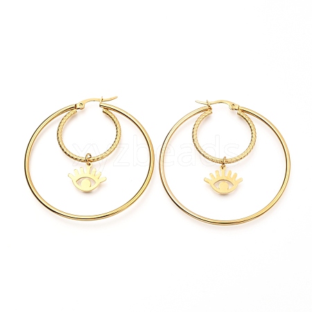 304 Stainless Steel Hoop Earrings EJEW-C501-04G-1