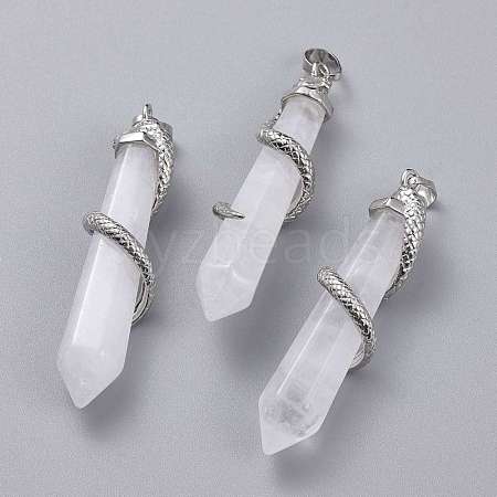 Natural Quartz Crystal Big Pointed Pendants G-F696-B15-1