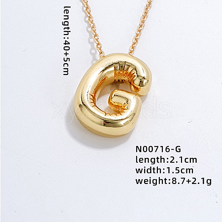 Stainless Steel Party Balloon Letter Pendant Cable Chain Necklaces for Women YF1942-7-1