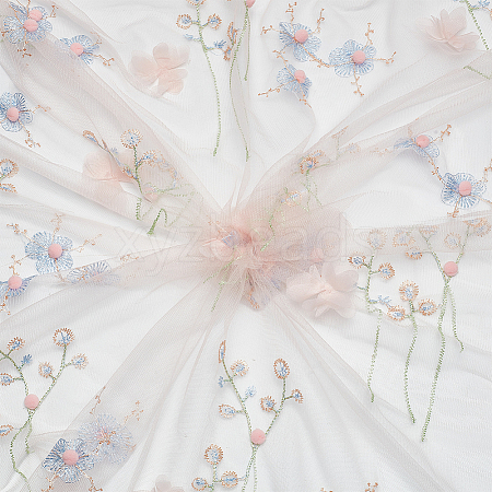 Flower Pattern Polyester Fabrics DIY-WH0622-079-1