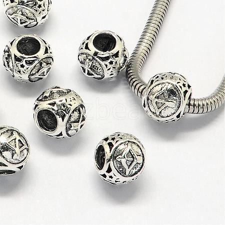 Alloy European Beads PALLOY-S082-09-1