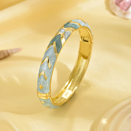 Golden Alloy Enamel Bangle JQ8196-1-1