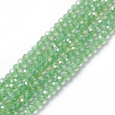 Electroplate Glass Beads Strands X-EGLA-R048-2mm-10-1