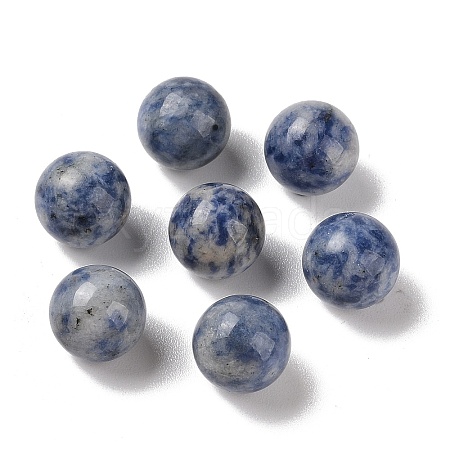 Natural Blue Spot Jasper No Hole Sphere Beads G-K353-04B-14-1