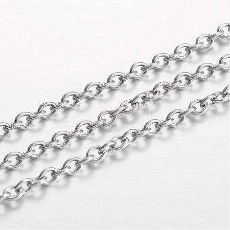 Tarnish Resistant 304 Stainless Steel Cable Chains CHS-P001-05P-0.6MM-1